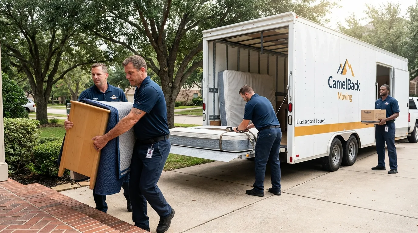 Crew loading residential truck for cross-state move from Malden, MO