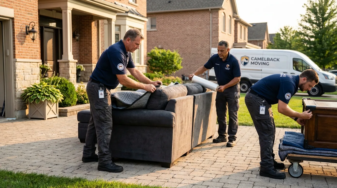 Large estate moving crew wrapping furniture in Malden, MO